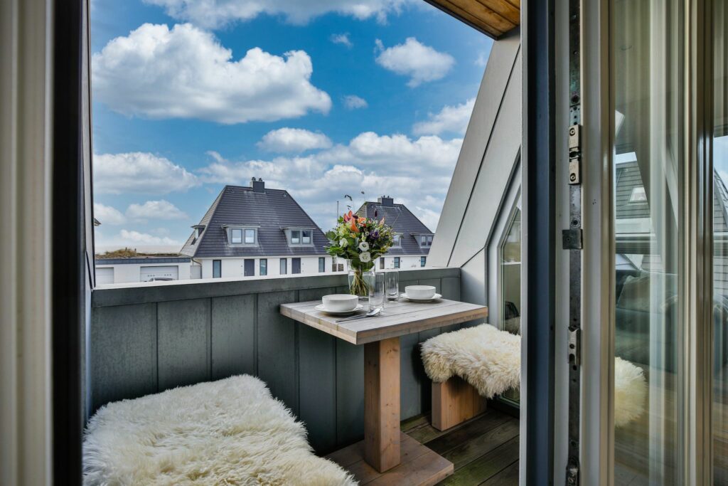 Balkon mit Ausblick in Ferienwohnung Hörnum