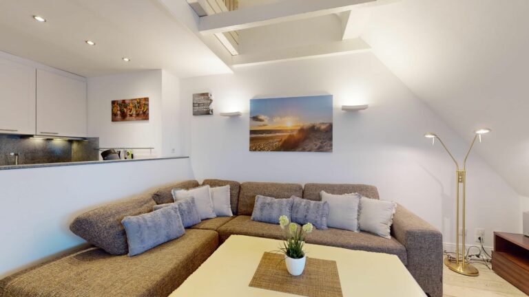 Wohnlandschaft mit Kissen in Ferienwohnung Hörnum
