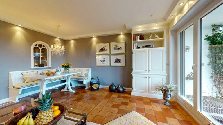 Wohnzimmer mit Sitzecke in Ferienwohnung Hörnum