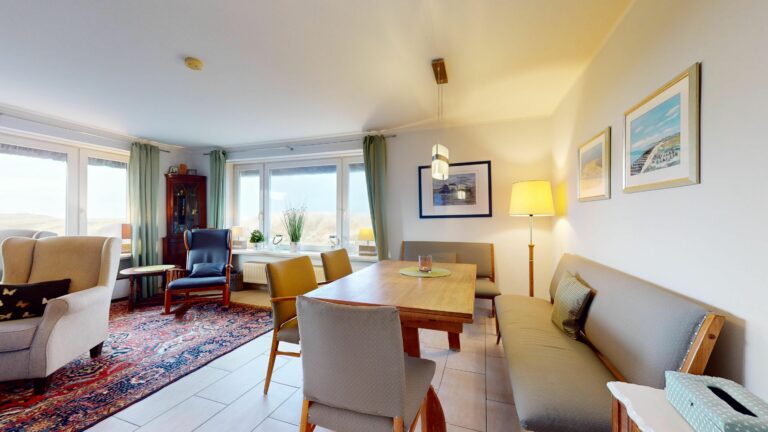 Wohnzimmer in Ferienwohnung auf Sylt
