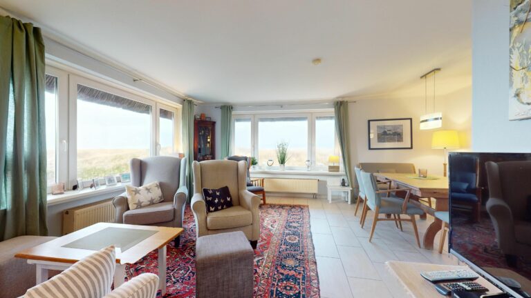 Wohnzimmer in Ferienwohnung auf Sylt
