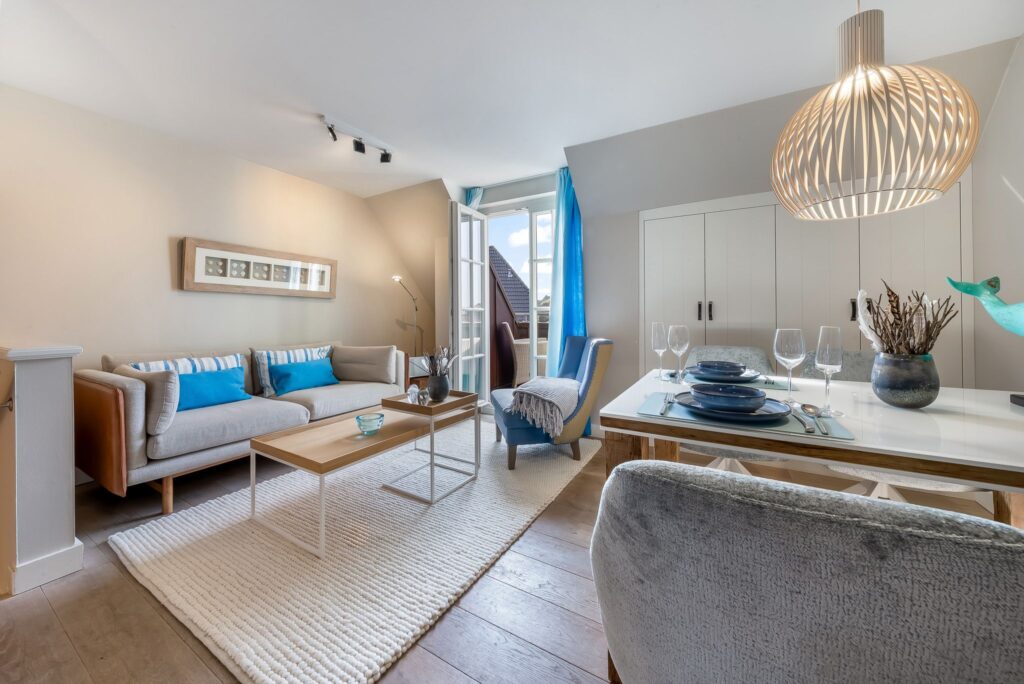 Wohnzimmer einer Ferienwohnung auf Sylt
