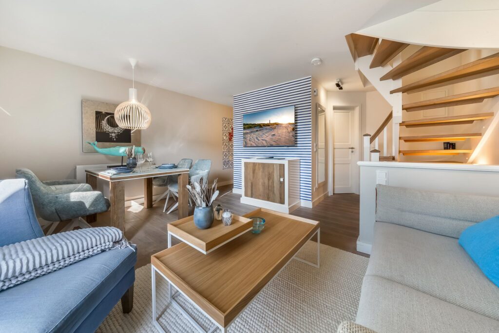 Wohnzimmer einer Ferienwohnung auf Sylt