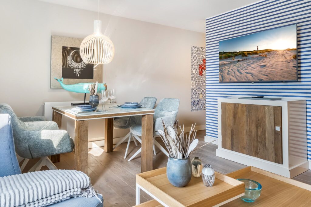 Wohnzimmer einer Ferienwohnung auf Sylt