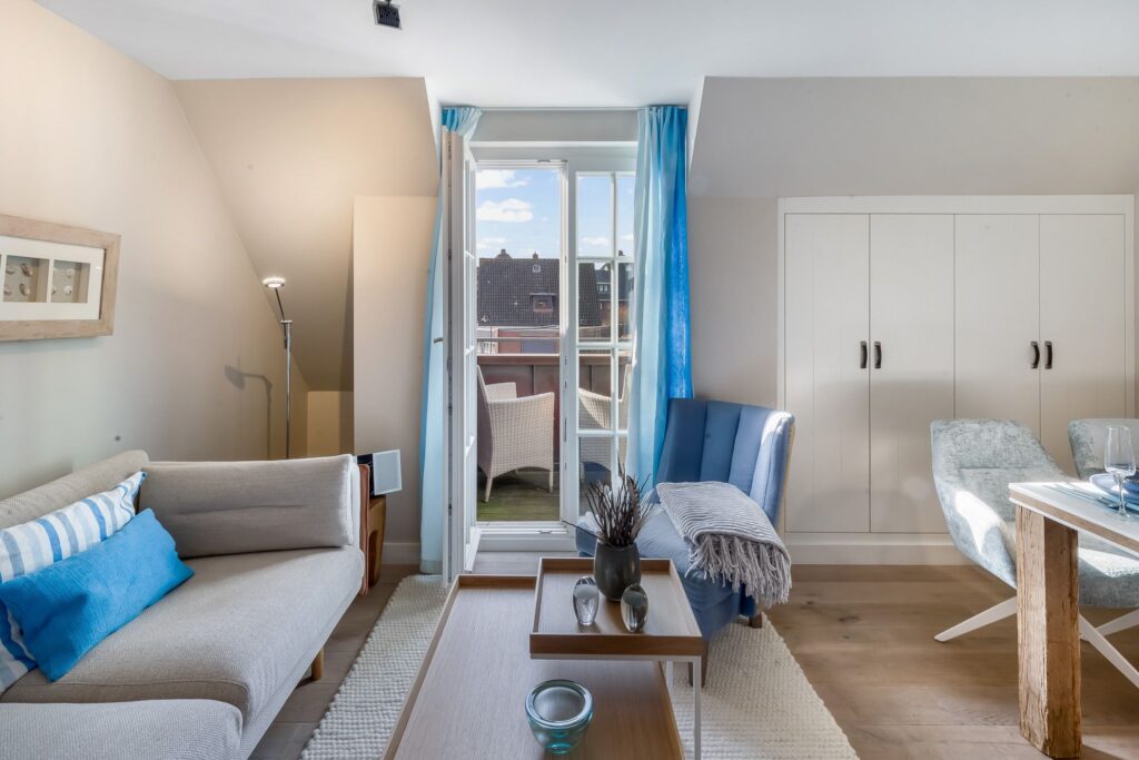 Wohnzimmer einer Ferienwohnung auf Sylt