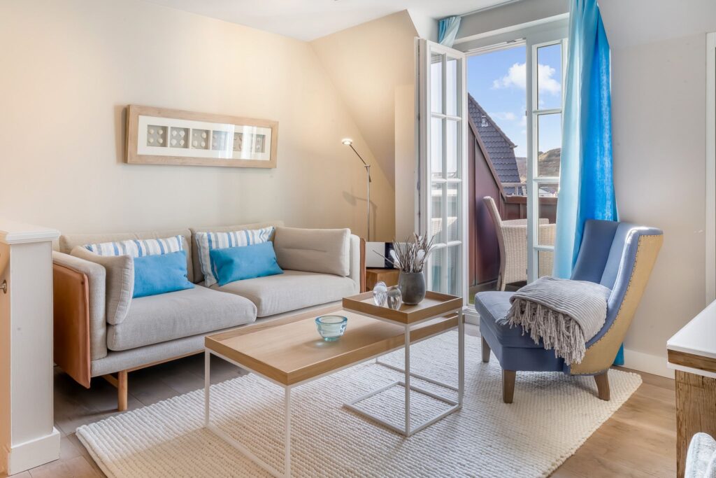 Wohnzimmer einer Ferienwohnung auf Sylt