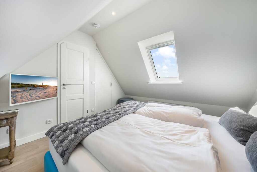 Schlafzimmer einer Ferienwohnung auf Sylt