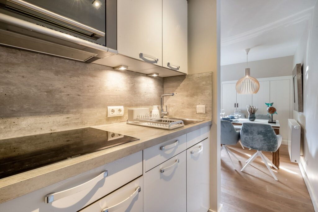 Küche einer Ferienwohnung auf Sylt