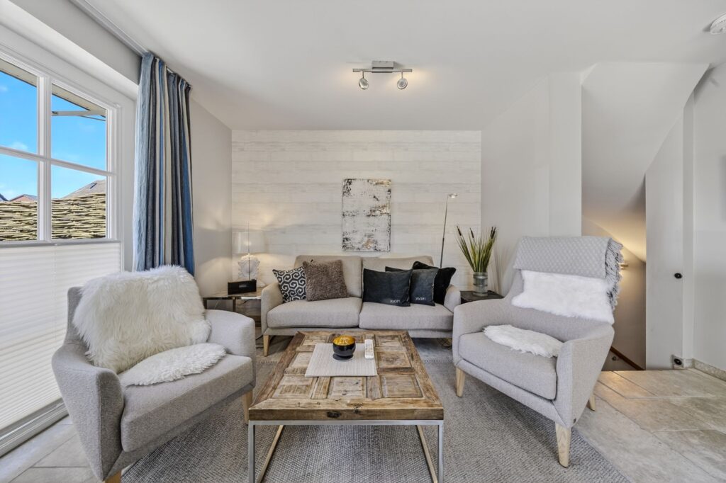 Wohnzimmer einer Ferienwohnung auf Sylt