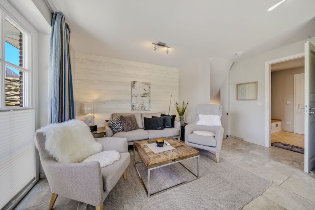 Wohnzimmer einer Ferienwohnung auf Sylt