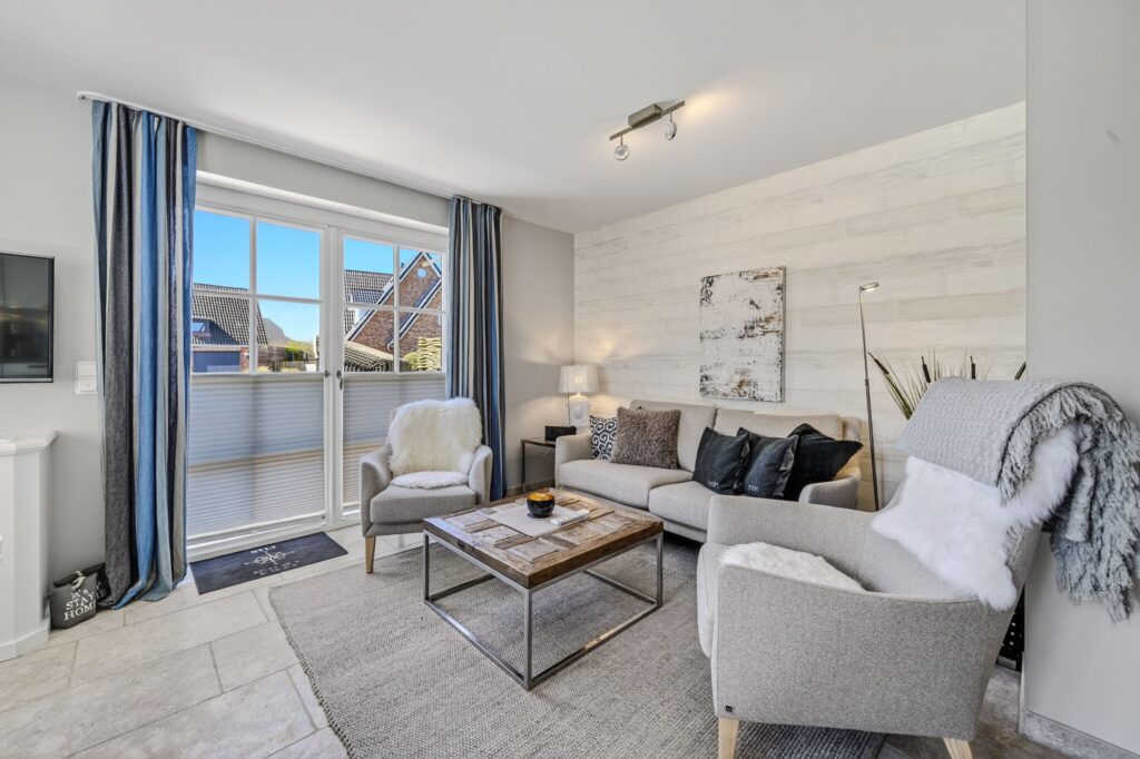 Wohnzimmer einer Ferienwohnung auf Sylt