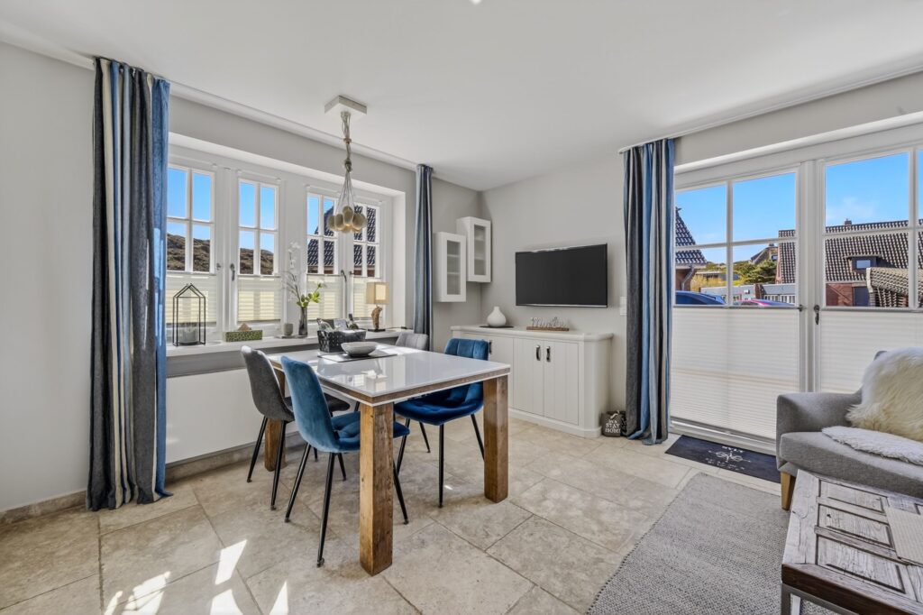 Wohnzimmer einer Ferienwohnung auf Sylt