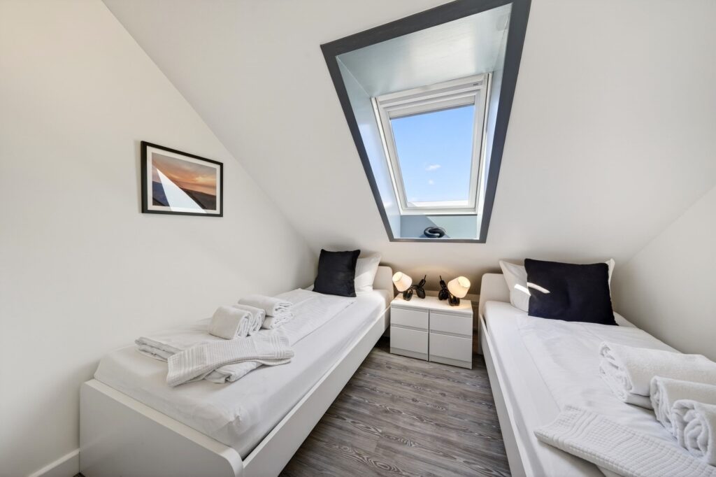 Schlafzimmer einer Ferienwohnung auf Sylt