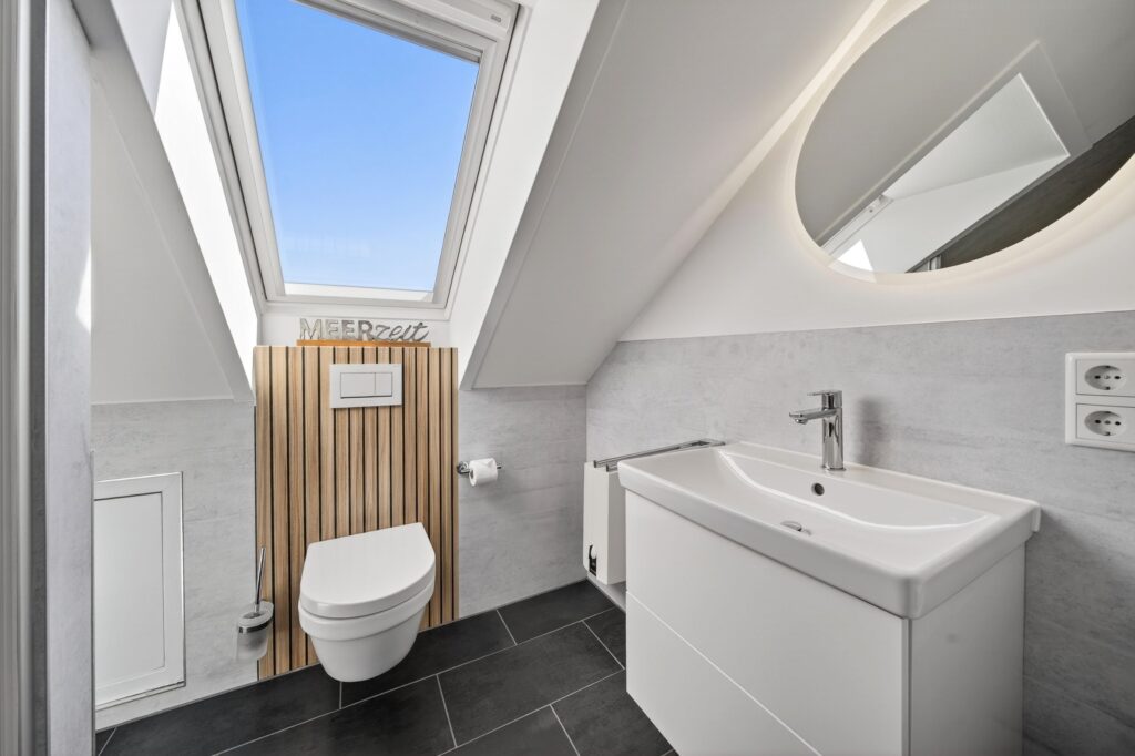 Badezimmer einer Ferienwohnung auf Sylt