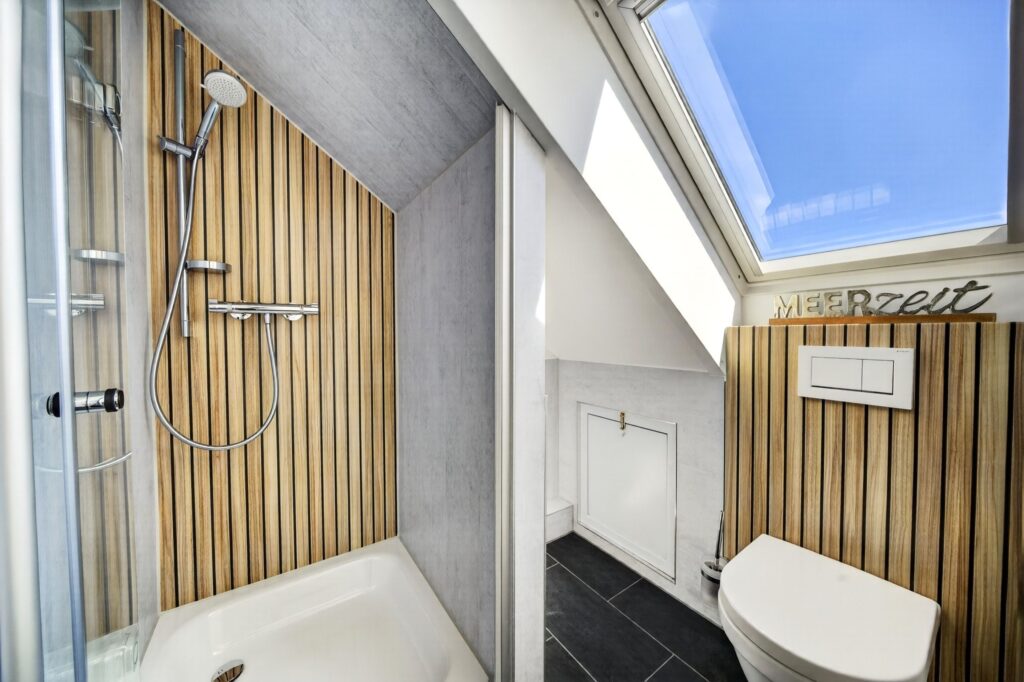 Badezimmer einer Ferienwohnung auf Sylt