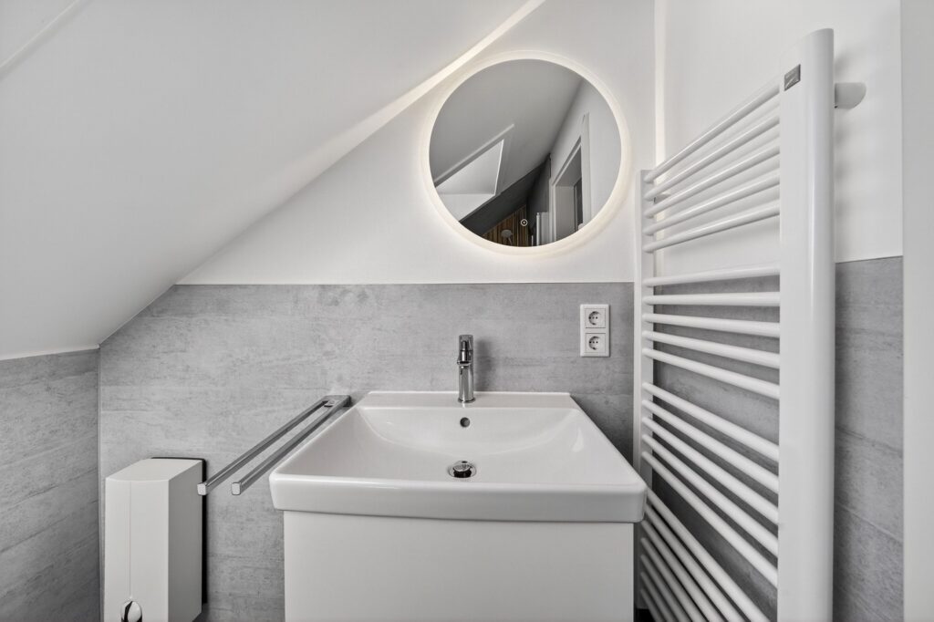 Badezimmer einer Ferienwohnung auf Sylt
