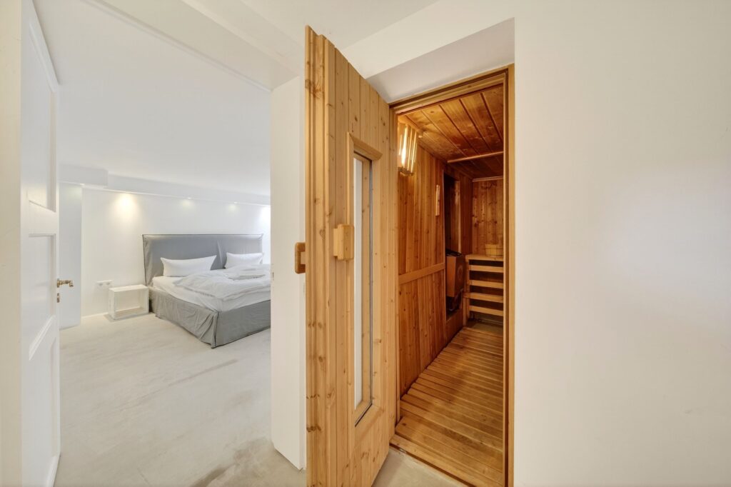 Sauna einer Ferienwohnung auf Sylt