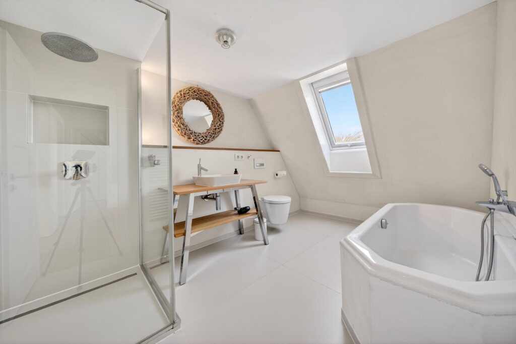 Badezimmer einer Ferienwohnung auf Sylt