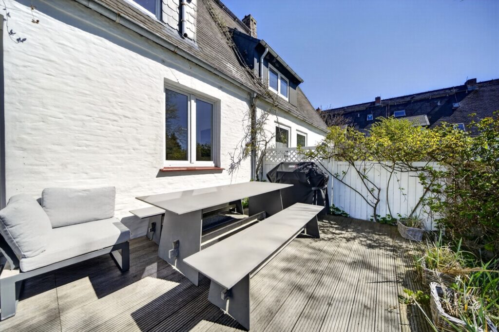 Terrasse einer Ferienwohnung auf Sylt