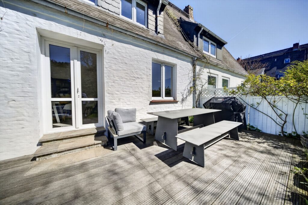 Terrasse einer Ferienwohnung auf Sylt