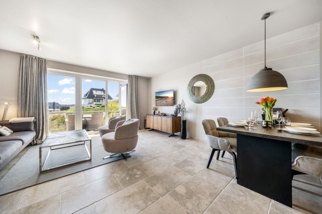 Wohnzimmer einer Ferienwohnung auf Sylt