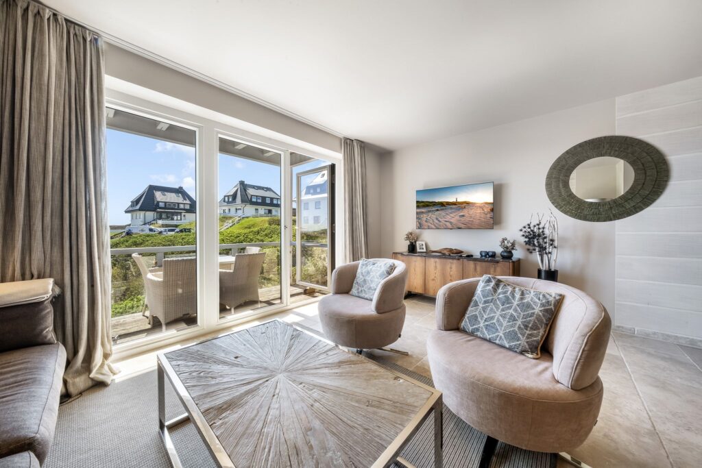 Wohnzimmer einer Ferienwohnung auf Sylt