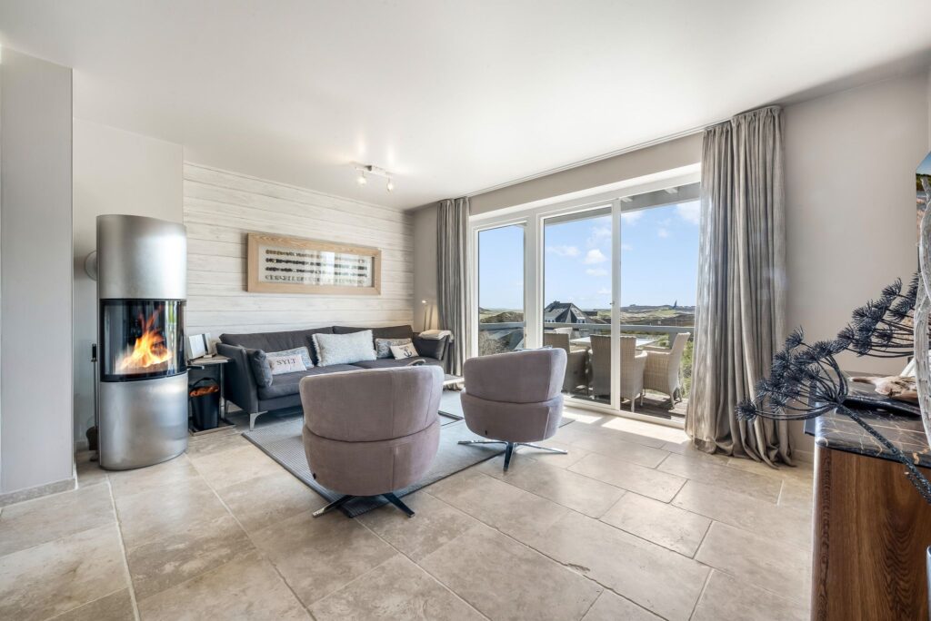 Wohnzimmer einer Ferienwohnung auf Sylt