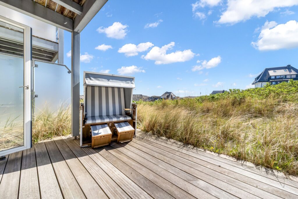 Terrasse einer Ferienwohnung auf Sylt
