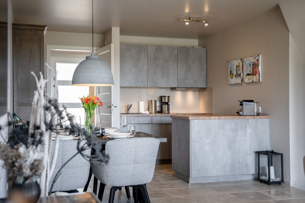 Küche einer Ferienwohnung auf Sylt