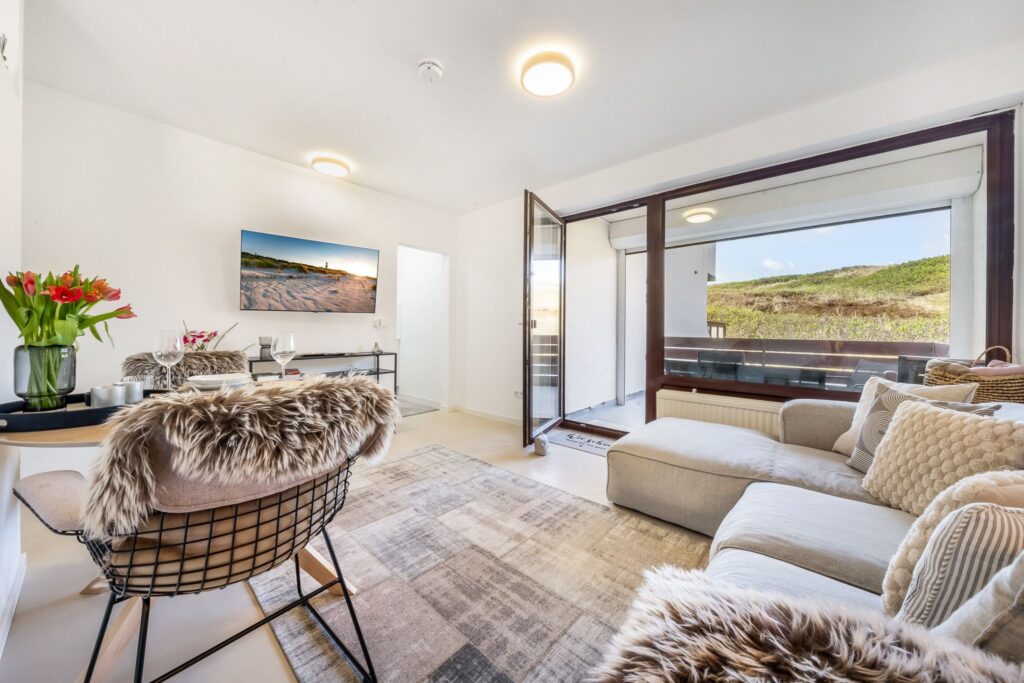 Wohnzimmer einer Ferienwohnung auf Sylt