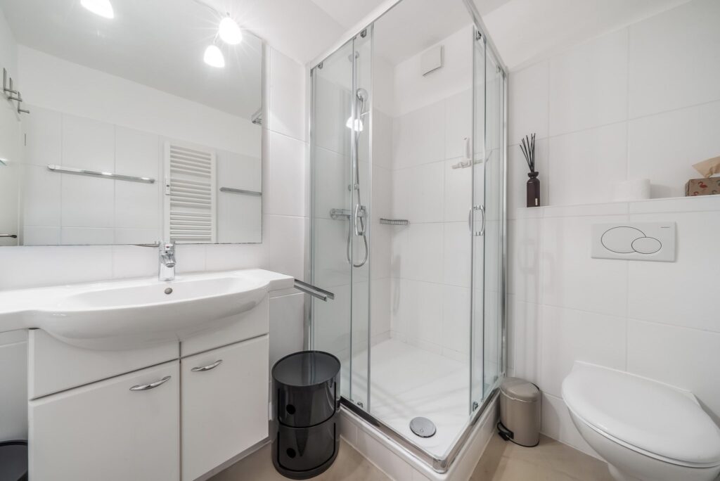 Badezimmer einer Ferienwohnung auf Sylt