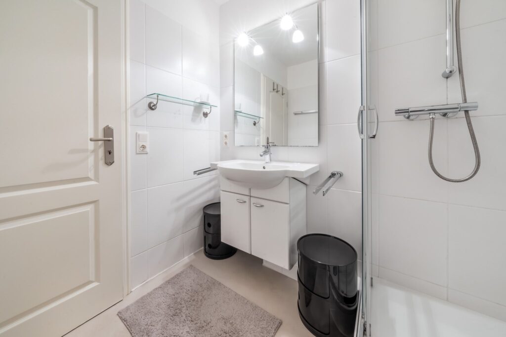Badezimmer einer Ferienwohnung auf Sylt