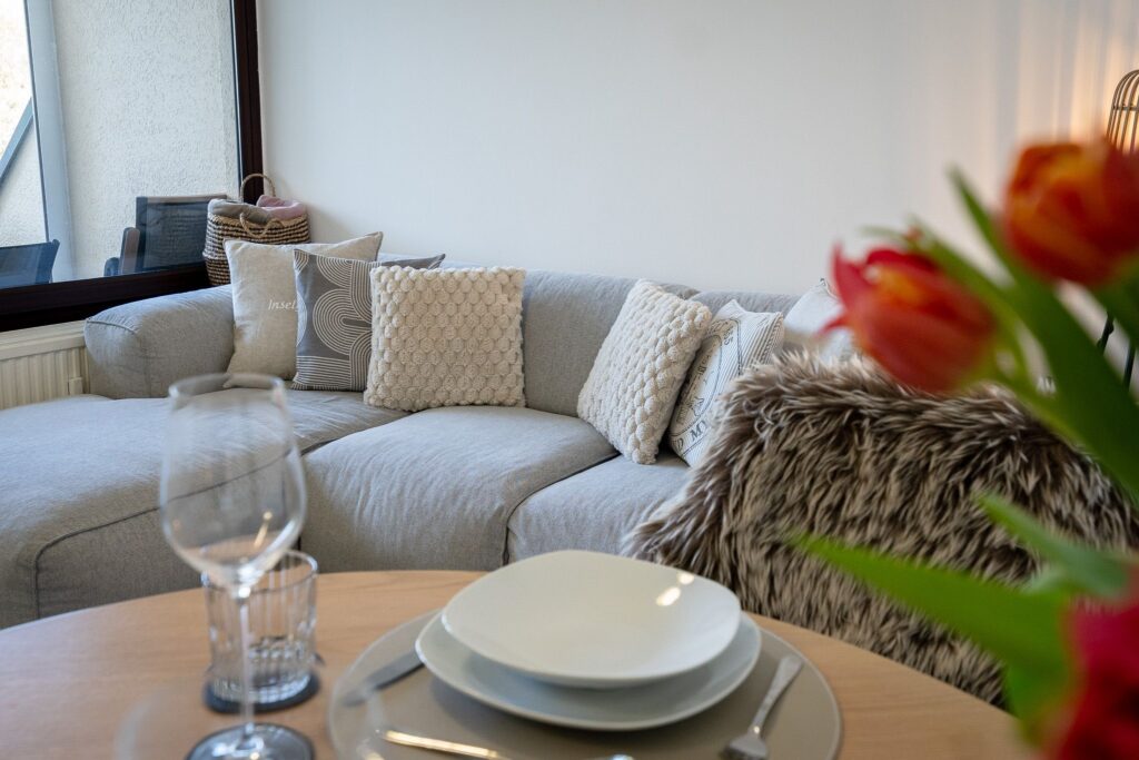 Wohnzimmer einer Ferienwohnung auf Sylt