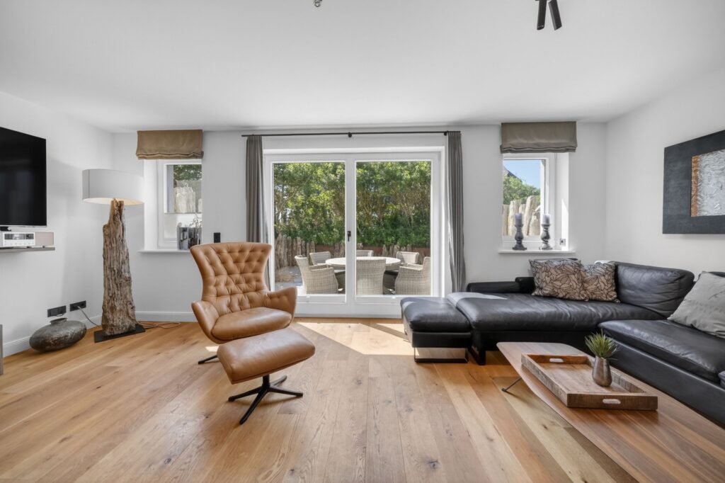 Wohnzimmer einer Ferienwohnung auf Sylt