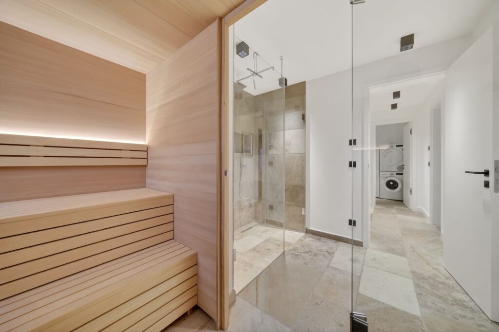 Sauna einer Ferienwohnung auf Sylt