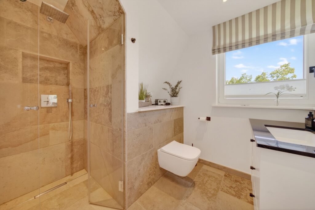 Badezimmer einer Ferienwohnung auf Sylt