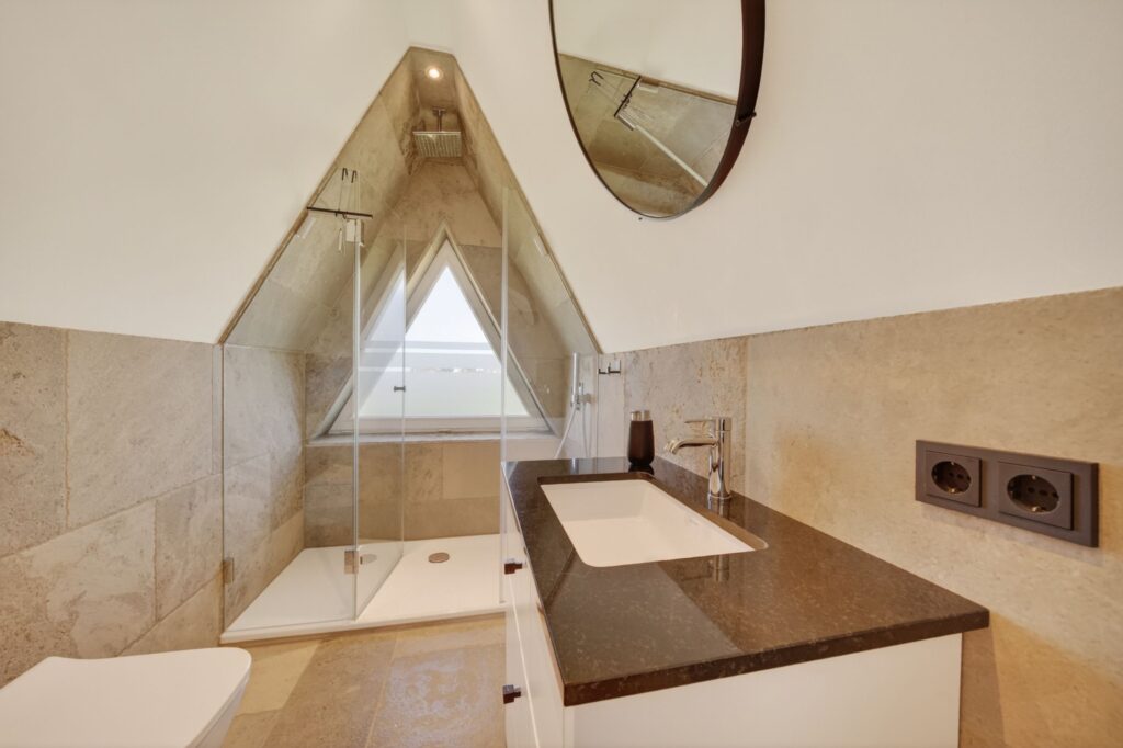 Badezimmer einer Ferienwohnung auf Sylt