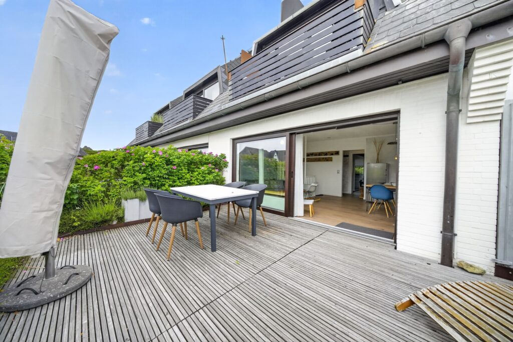 Terrasse einer Ferienwohnung auf Sylt