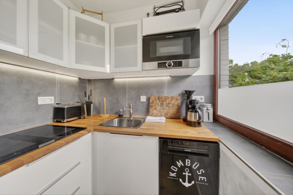 Küche einer Ferienwohnung auf Sylt