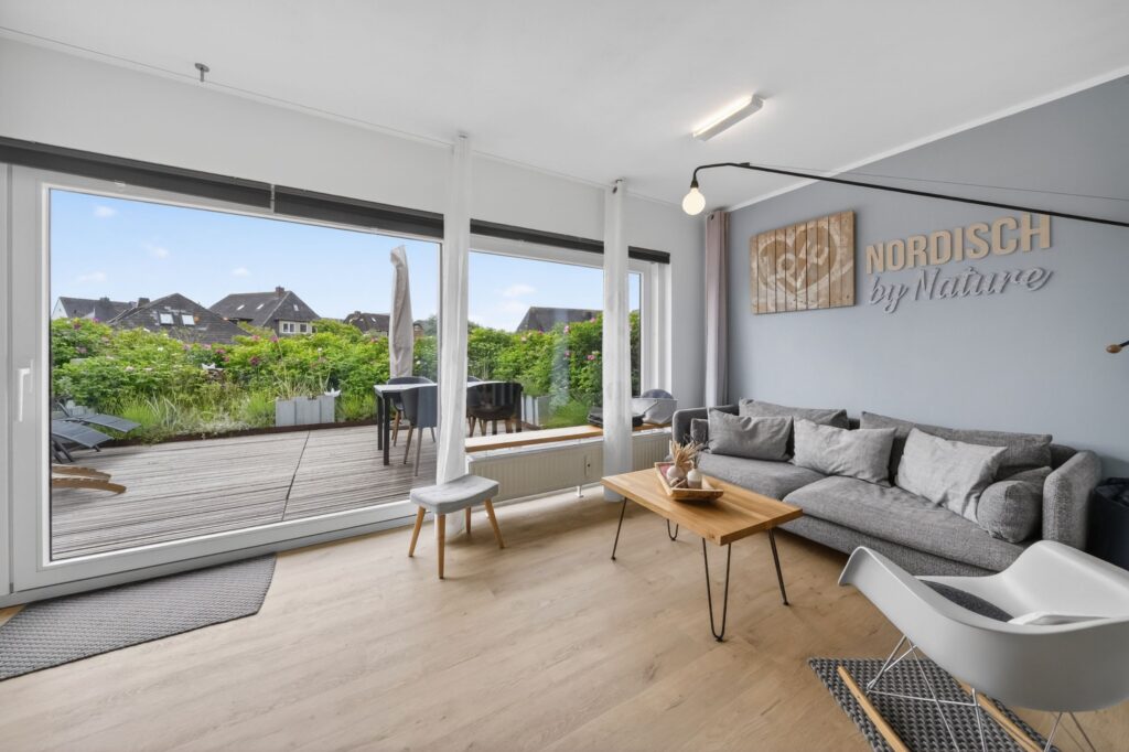 Wohnzimmer einer Ferienwohnung auf Sylt