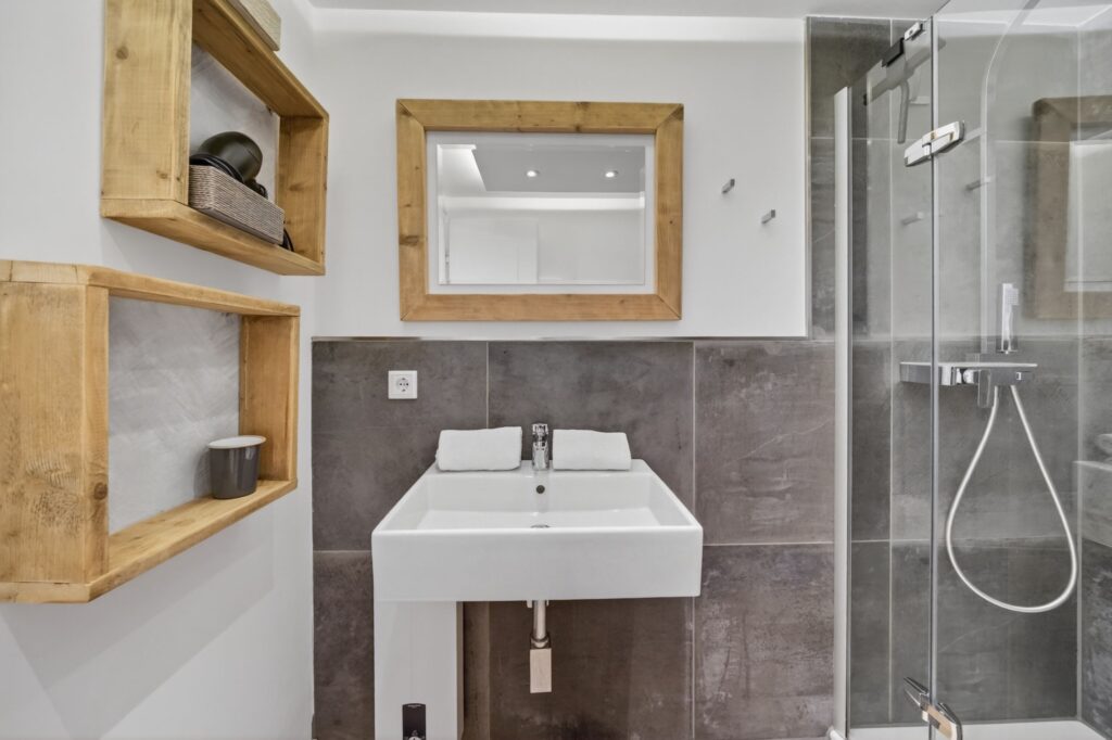 Badezimmer einer Ferienwohnung auf Sylt