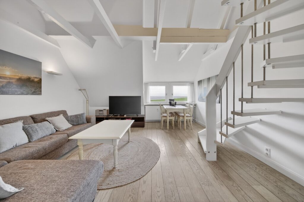 Wohnzimmer einer Ferienwohnung auf Sylt