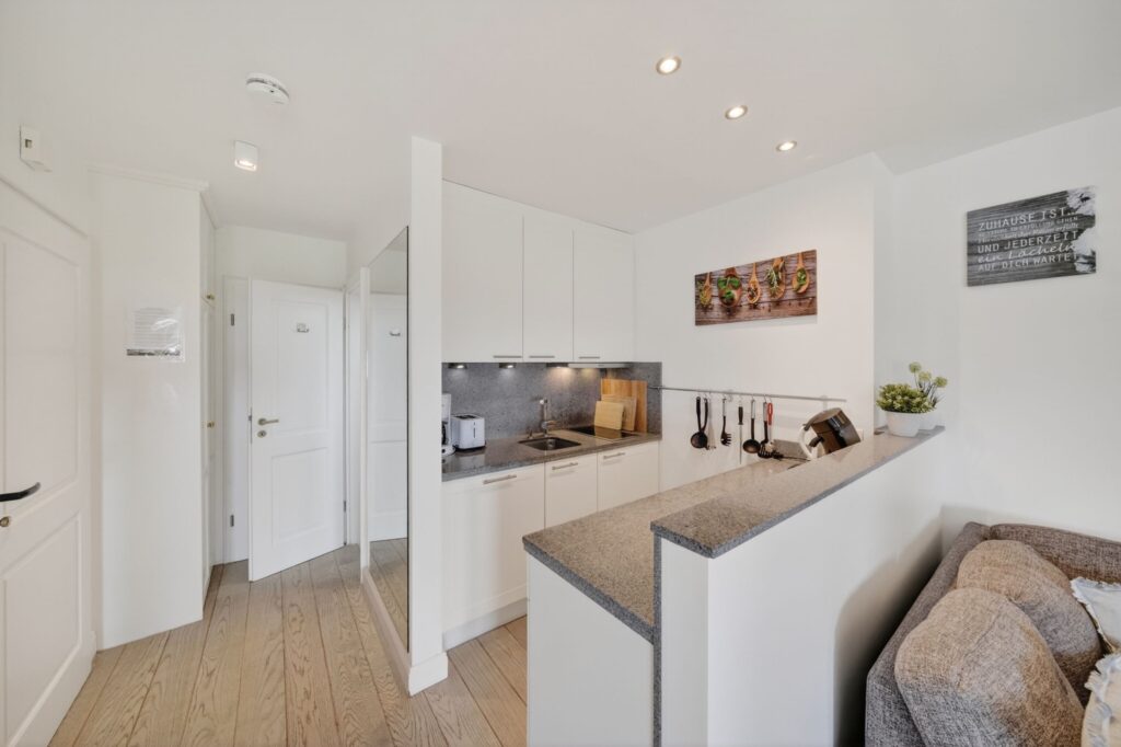 Küche einer Ferienwohnung auf Sylt