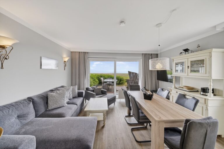 Wohnzimmer einer Ferienwohnung auf Sylt