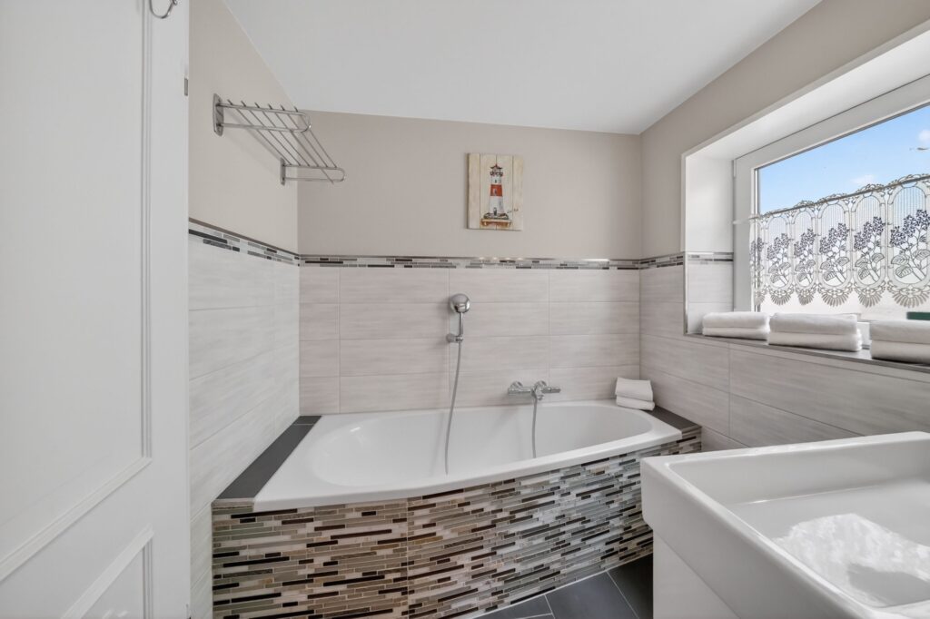 Badezimmer einer Ferienwohnung auf Sylt