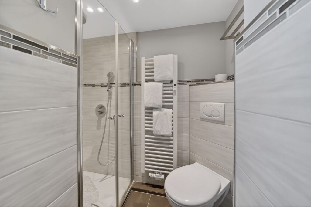 Badezimmer einer Ferienwohnung auf Sylt