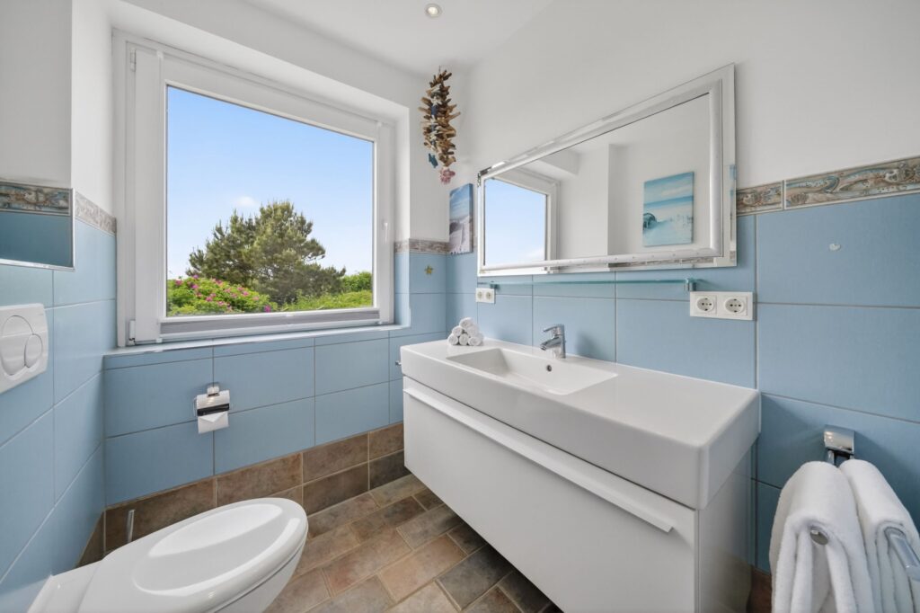 Badezimmer einer Ferienwohnung auf Sylt