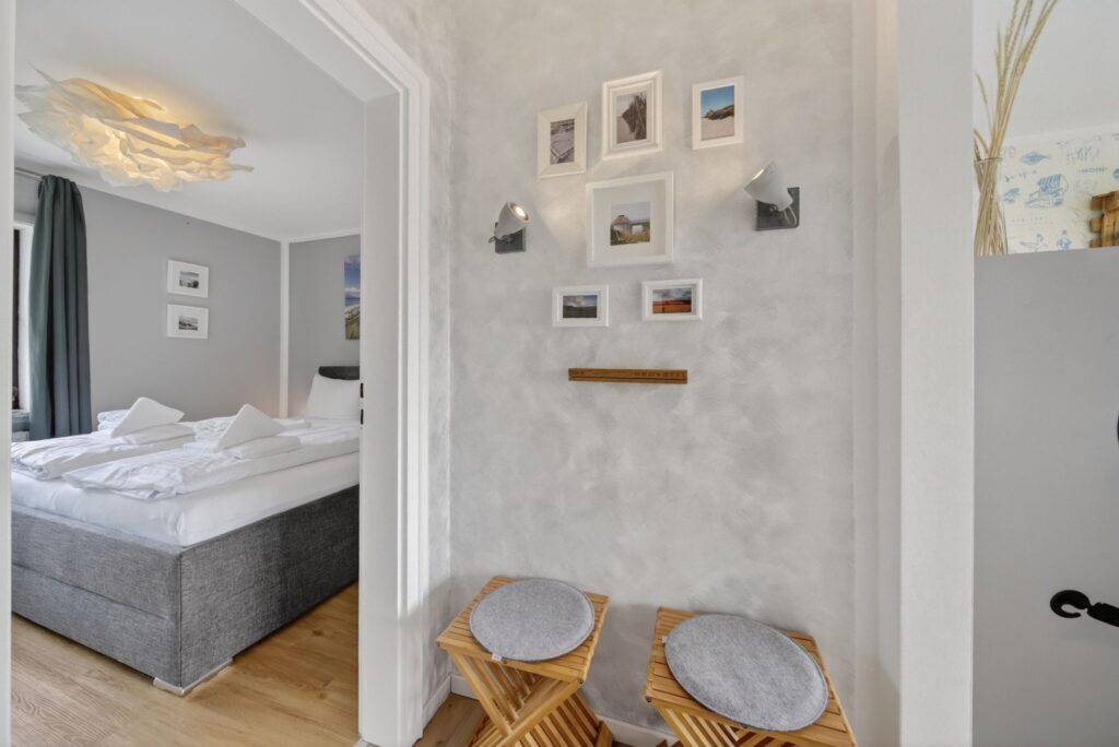 Schlafzimmer einer Ferienwohnung auf Sylt